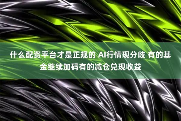 什么配资平台才是正规的 AI行情现分歧 有的基金继续加码有的减仓兑现收益